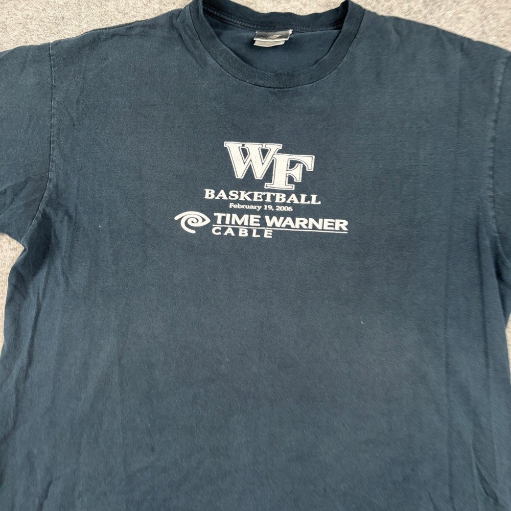 New‎ Balance Graphic T-Shirt Mens XL Black Wake Forest Basketball 2006 Y2K Tee - Picture 4 of 10